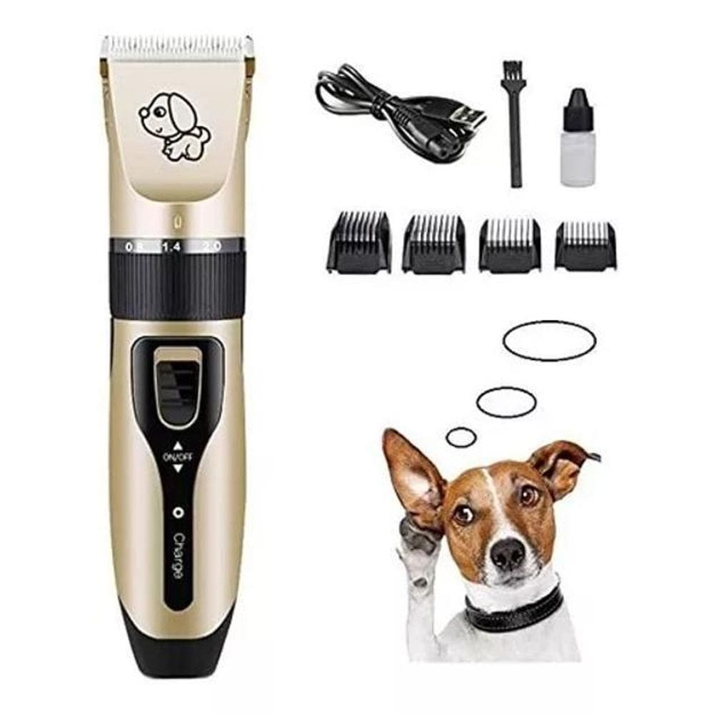 Máquina de tosa pets recarregável 3w - 4 pentes - silenciosa