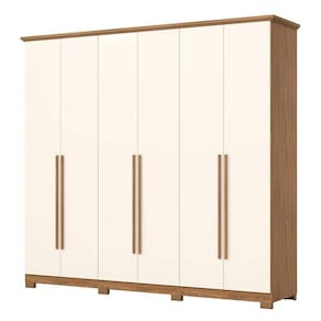 Guarda Roupa Casal Leblon 6 Portas Off White Nature - Henn