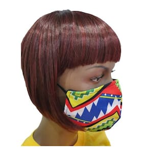 Máscara facial de pano chique para adulto - Azul Étnico 1 Cada por Círculo de Presentes