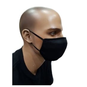 Máscara facial de pano liso para adulto - Preto 1 Cada por Círculo de Presentes