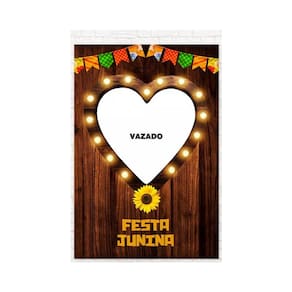Painel Decorativo Vazado Festa junina coração