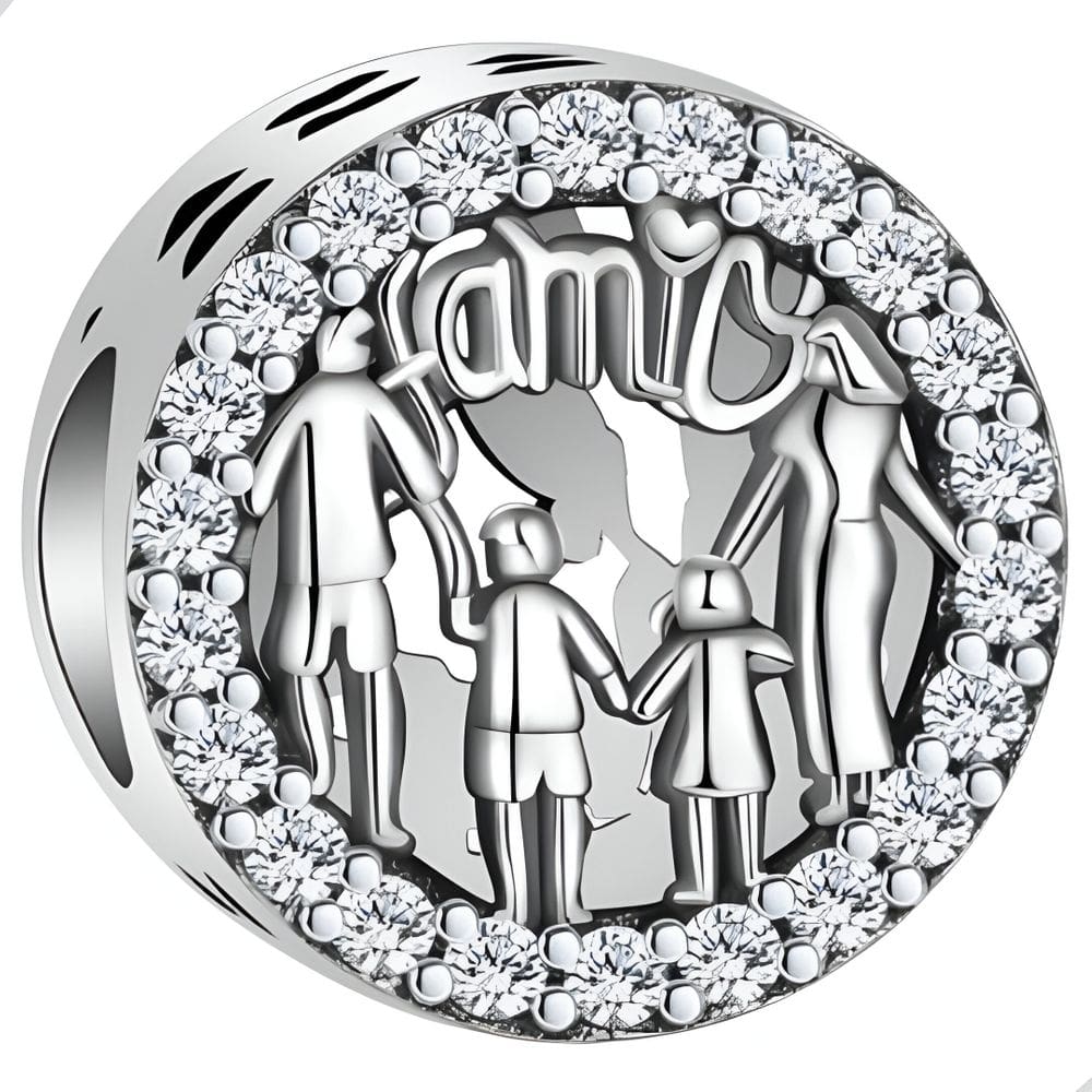 Berloque Separador Família Base de Tudo Prata 925