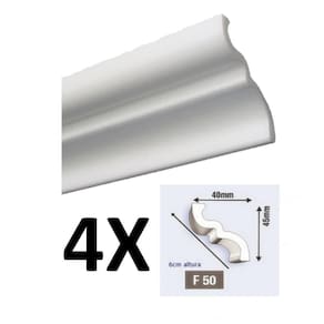 Kit 4 molduras de isopor rodateto f50 8 metros epex