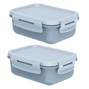 Kit 2 Potes Marmita Hermética OU Mini Marmitou Azul Glacial