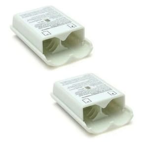 Kit 2 suportes e tampa de pilhas bateria xbox 360 branco