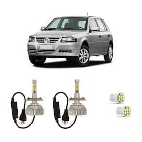 Kit lâmpadas super led farol alto baixo gol g4 2005 à 2014