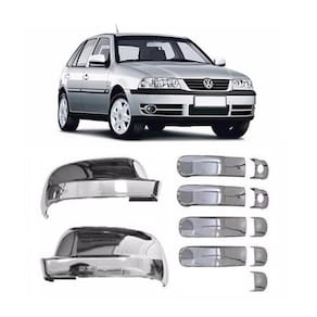 Kit aplique capa cromada retrovisor maçanetas vw gol g4 2010