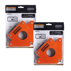 Kit 2 Esquadro Magnético 35kg Starfer 5 Pol. 125mm Starfer