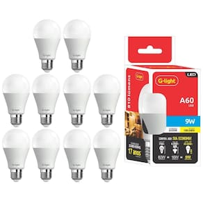 Kit 10 lâmpadas bulbo led iluminação geral branco frio 9w