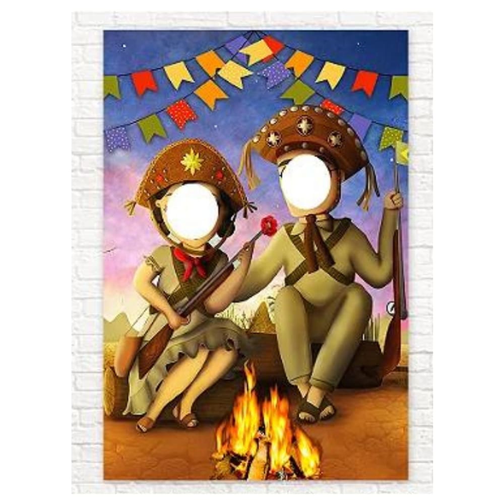 Painel Decorativo Vazado Festa junina lampião e maria bonita