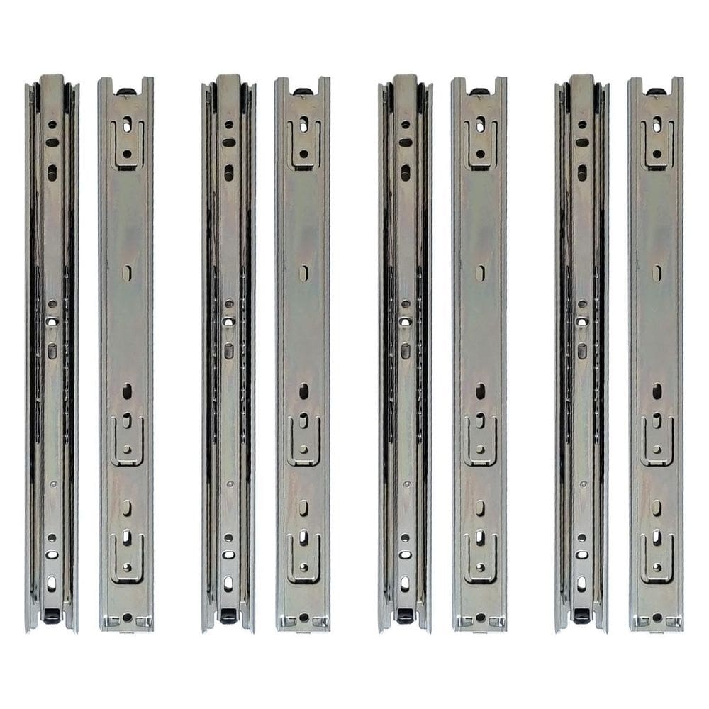 Kit 8 corrediça telescópica 30cm para gaveta trilho 4 pares