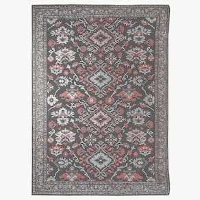 Tapete sala classico oriental 100x150 cm tipo belga cinza
