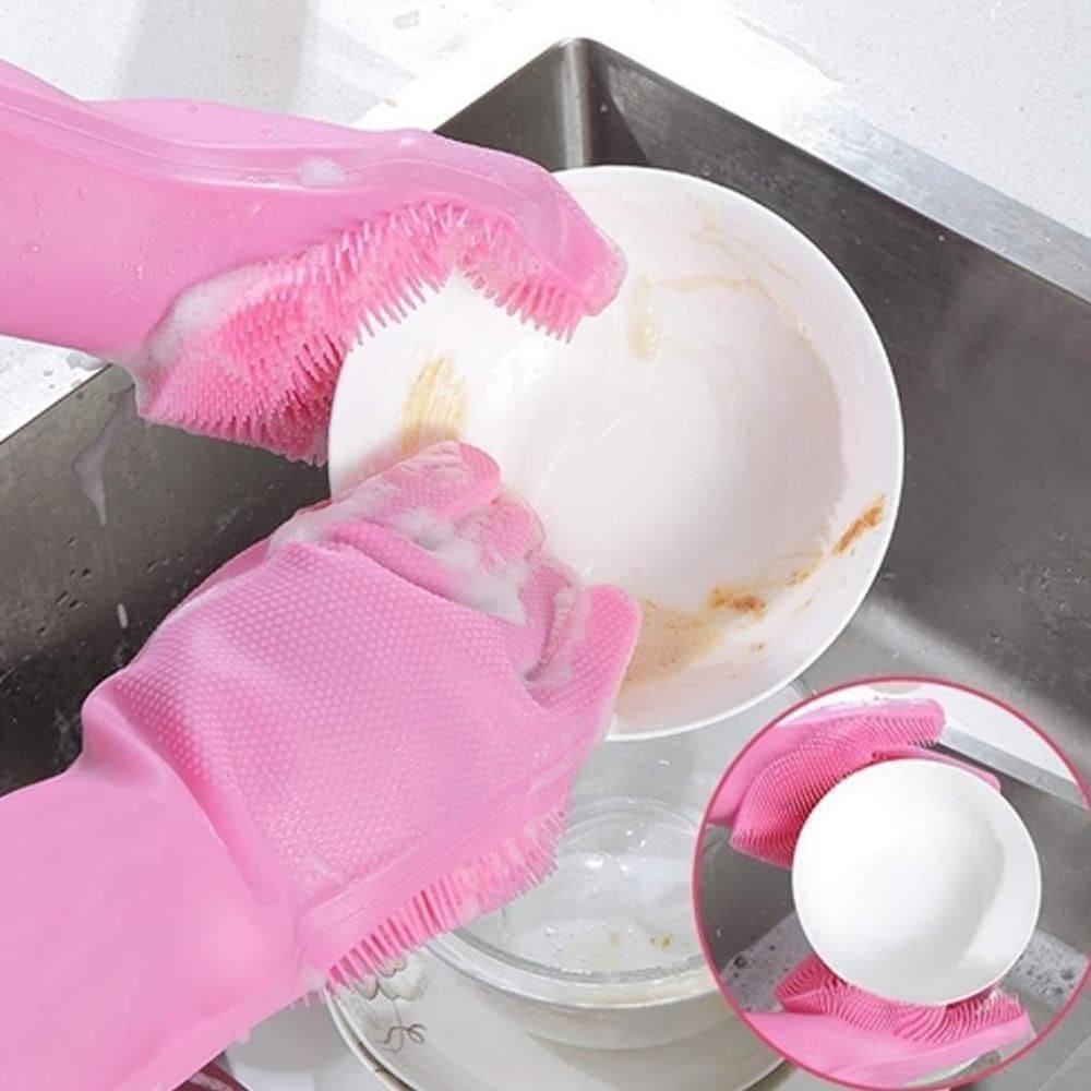 Luva de silicone de lavar louças