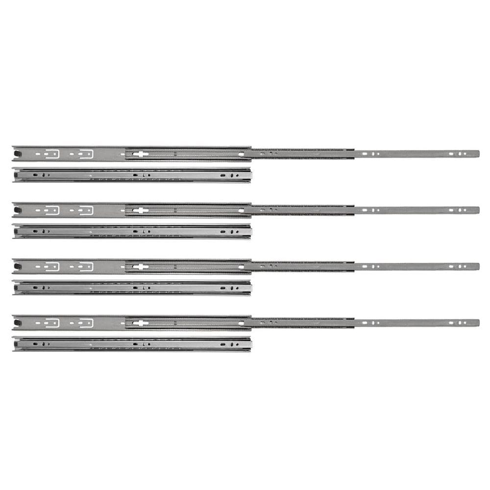 Kit 8 corrediças telescópicas 45cm 25kg para gaveta 4 pares