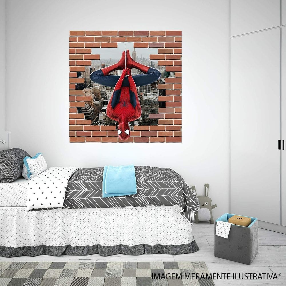 Adesivo De Parede Tijolo Falso Homem Aranha Mod02