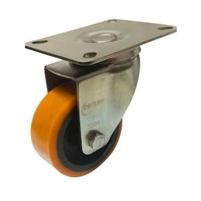 Rodizio Giratório Aço Inox 3 Pol. Sem Freio Roda Pu 170 Kg