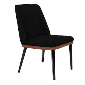 Cadeira De Jantar Bahia Suede Pés Chanfrado Tabaco - D`rossi Cor Preto