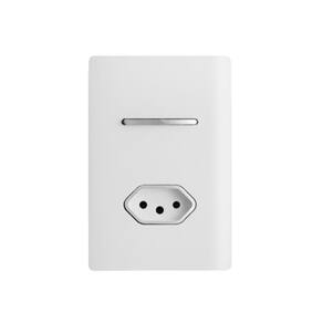 Interruptor com tomada 20a branco brilhante novara