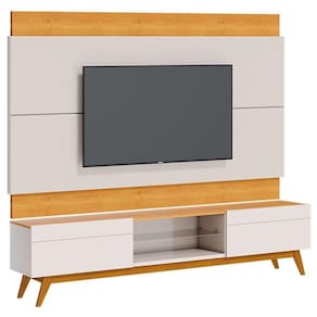 Rack Bancada 2 Gavetas e Painel para Tv Classic 2.2 Off White Nature - Imcal