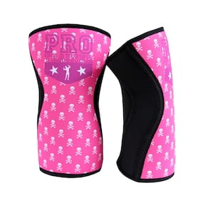 Joelheira treinamento funcional caveira rosa neoprene tamanho m