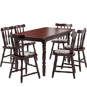 Conjunto Mesa de Jantar 160cm com 6 Cadeiras Estofadas Multimóveis CR50086