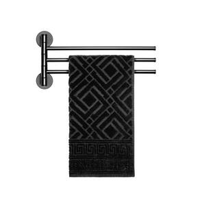 Suporte toalha 3 barras preto rotativa para banheiro lavabo