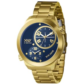 Relógio x-watch masculino d2kx 100m dourado 50mm