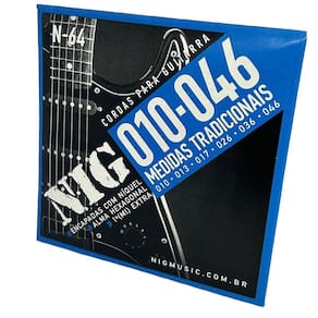 Encordoamento 010 guitarra tensão light nig n64 + corda e