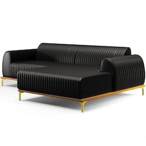 Sofá 4 Lugares Com Chaise Molino 265cm Preto B-159