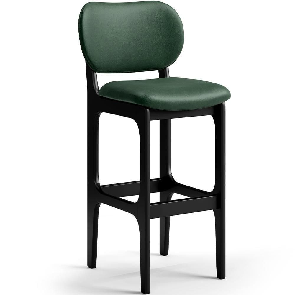 Banqueta Alta Bar Cozinha Betta L02 Preto Facto Verde Musgo