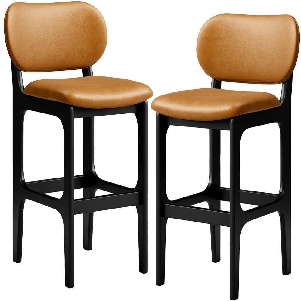 Kit 2 Banquetas Alta Betta Preto Whisky