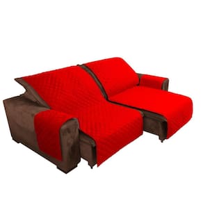 Protetor de sofá retratil 2 lugares 1,80m com bolso vermelho