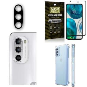 Kit capinha moto g52 + película de câmera + película 3d