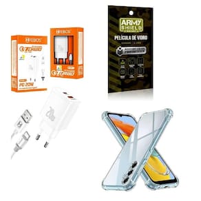 Capinha samsug m14 6.6 + carregador tipoc 20w e película 3d