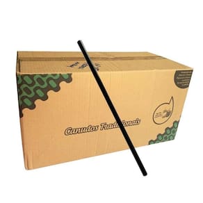 Canudo preto de plástico para drink grande 21cm 1cx c/3000