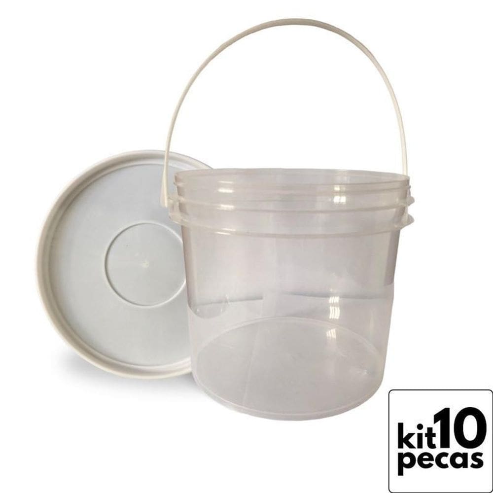 Balde transp 2.2l p doce de colher 10 pçs