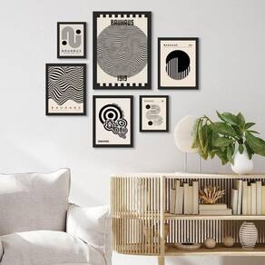Composição 6 Quadros Bauhaus Preto E Branco