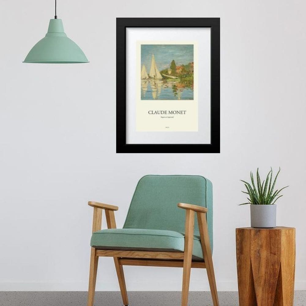 Quadro Monet Barcos Marinha - 60X48Cm