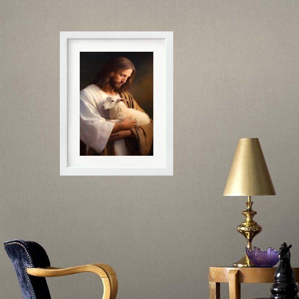 Quadro Jesus E Cordeiro - 60X48Cm