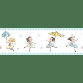 Faixa de parede azul bailarinas - importada para decoração
