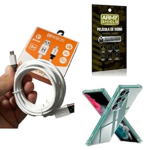 Capinha samsung s23 ultra com cabo turbo e película de vidro