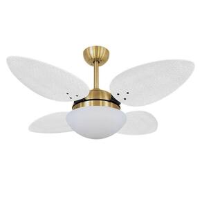 Ventilador De Teto Volare Dourado Vd42 Palmae 4 Pás 220V