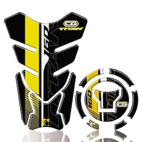 Kit Protetor Tanque Adesivo Moto Honda Cg Titan 160 Ano Acima 2018 Cor Amarelo