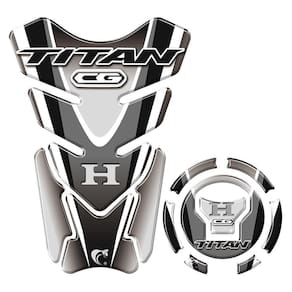 Kit Adesivo Protetor De Tanque E Bocal Honda Cg Titan Preto Preto