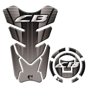 Kit Protetor Tanque Adesivo Moto Honda Cb Cinza Preto