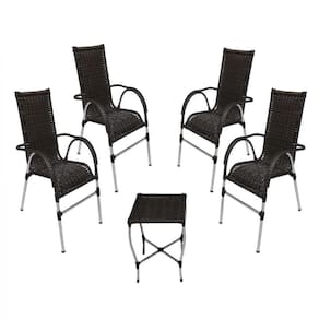 Jogo 4 Cadeiras E Mesa E Jardim  Preto