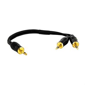 Cabo p2 mono para 2 p2 estereo - 20 cm