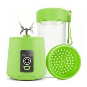 Mini liquidificador portátil shake suco recarregável verde