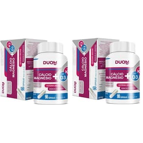 Kit cálcio magnésio+vitamina d3 vit k2 duom 90cáps 2unidades