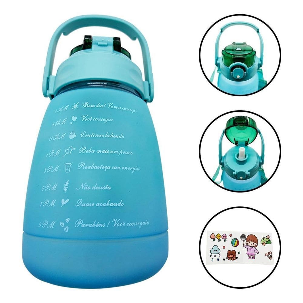 Garrafa squeeze de água 1,3l academia frases motivacional